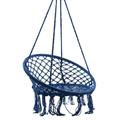 Poltrona amaca pensile in cotone blu 80X80X125