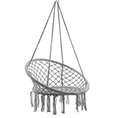 Poltrona amaca pensile in cotone grigio 80X80X125