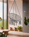 Poltrona amaca pensile in cotone grigio 80X80X125