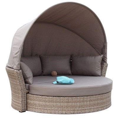 Divano ovale in polirattan Arena 200X184H64 