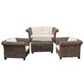 Salotto completo Medellin in rattan marrone/nero 