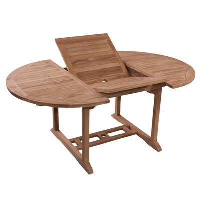 Tavolo rotondo allungabile in teak 120/180H75 