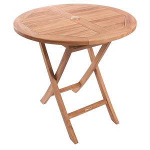 Tavolo rotondo pieghevole in teak Ø80H75