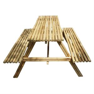 Tavolo in bambù con panche 120X45H78
