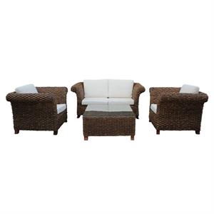 Salotto completo Medellin in rattan marrone 