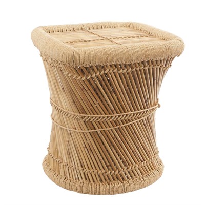 Tavolino da caffè in bambù e corda 45X45H47 