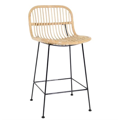 Sgabello alto in rattan Elliot 44X50H88 