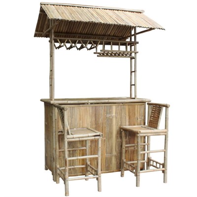 Bar bambù con sedie alte 145X71H240 