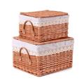 Baule in vimini bollito 40X33H26+32X25X21 in set di 2