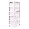 Cassettiera in abete e bambù bianca 40X29H90