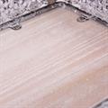Vassoio in metallo bianco e legno di abete 29X19H6