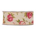 Rocchetto nastro ecrù con rose Nancy 4cmX10mt