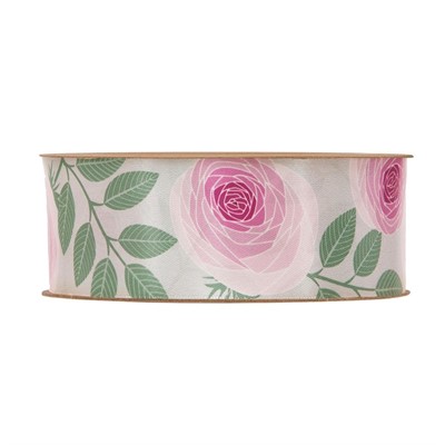 Rocchetto nastro bianco Romantic roses 4cmX15mt