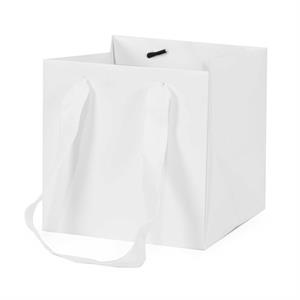 SHOPPER CARTA E PVC BIANCA X FIORI 15X15H15 (10XCF)MADE IN ITALY