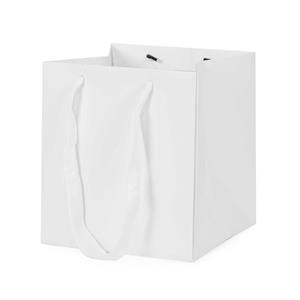 SHOPPER CARTA E PVC BIANCA X FIORI 18X18H20(10XCF) MADE IN ITALY