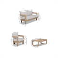 Salotto completo in alluminio effetto legno Tropea 
