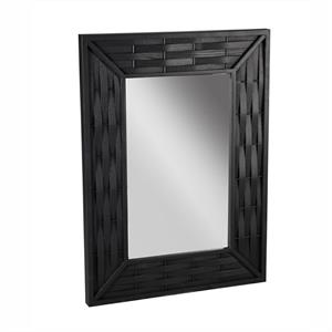 Specchio in legno intrecciato nero 84X115 