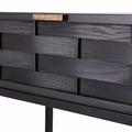 Consolle nera in legno di pino intrecciato e metallo Macao 120X35H82 
