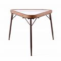 Tavolino triangolare in legno e ferro top vetro 83X73H65 in set di 2 