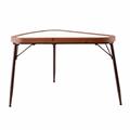 Tavolino triangolare in legno e ferro top vetro 83X73H65 in set di 2 