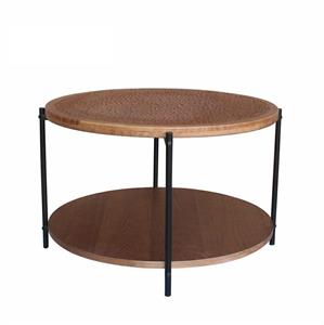 Tavolino da caffè rotondo in legno e metallo Hanoi Ø80H52 