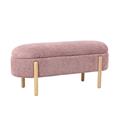 Panca baule effetto bouclé rosa Lara 108X41H48 