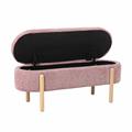 Panca baule effetto bouclé rosa Lara 108X41H48 