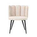 Sedia in velluto crema Elsa 60X53H45/75 