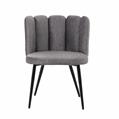 Sedia in velluto grigio Elsa 60X53H45/75 