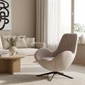 Poltrona girevole in tessuto grigio Dora 86X76H87 