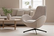 Poltrona girevole in tessuto grigio Dora 86X76H87 