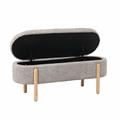 Panca baule effetto bouclé grigio Lara 108X41H48 
