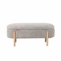 Panca baule effetto bouclé grigio Lara 108X41H48 