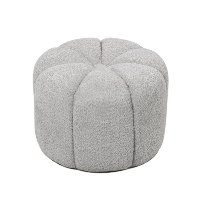 Pouf effetto bouclé grigio Lisa 52X52H39