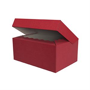 Scatola rossa in cartone con coperchio 32,5x22,5H13,5 
