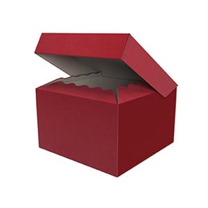 Scatola rossa in cartone con coperchio 25x25H15 
