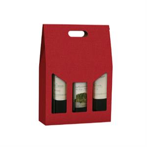 Portabottiglie in cartone rosso Goffrato 27X9H41