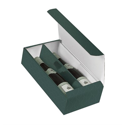Portabottiglie doppio in cartone verde 20X36,5H10