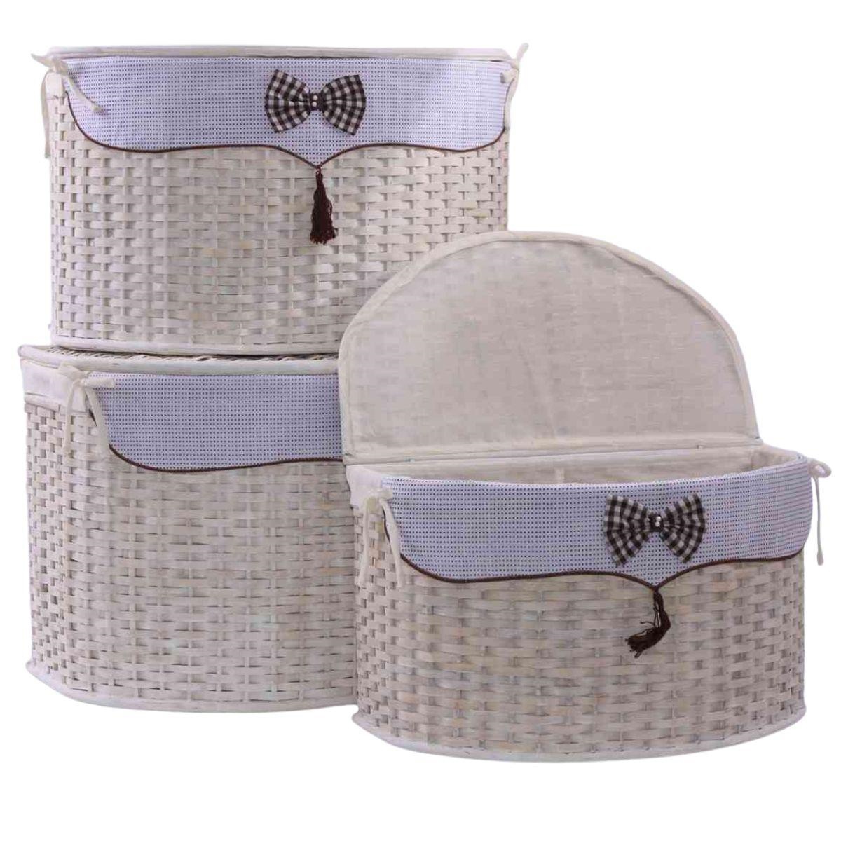 Baule in fibre naturali - baule in bambù bianco