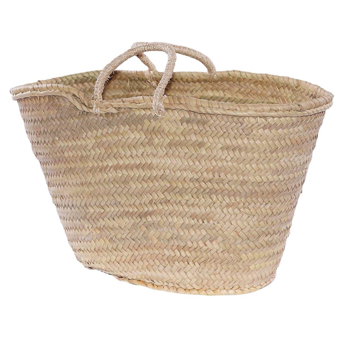 Coffa siciliana, borsa liscia con manici in sisal