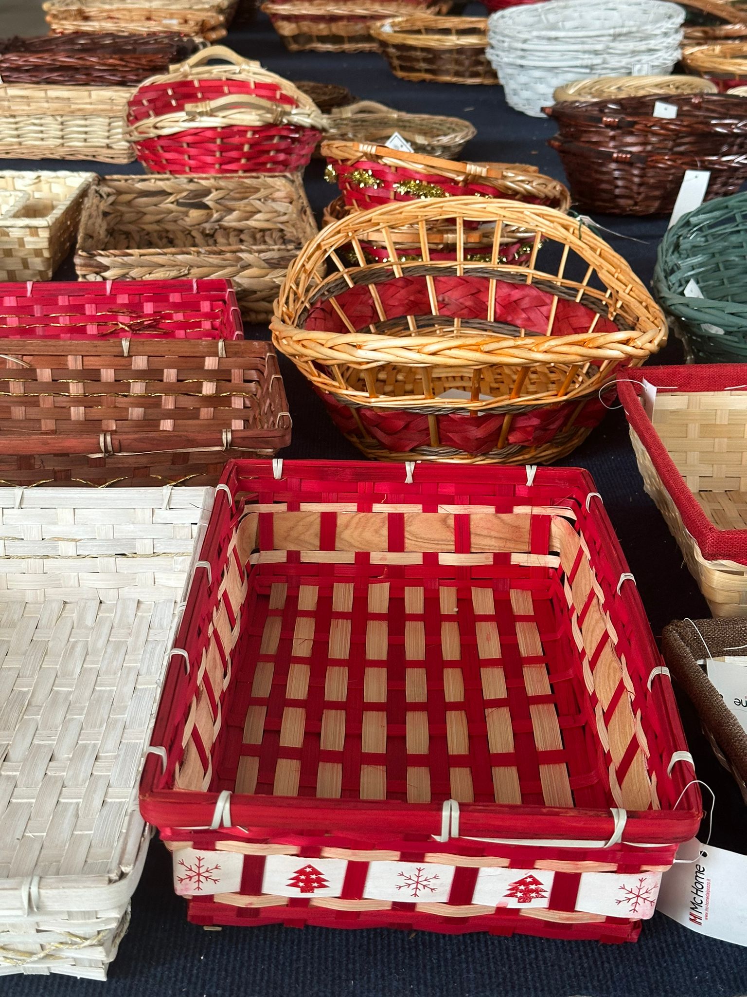 Showroom di natale, selezione di cesti