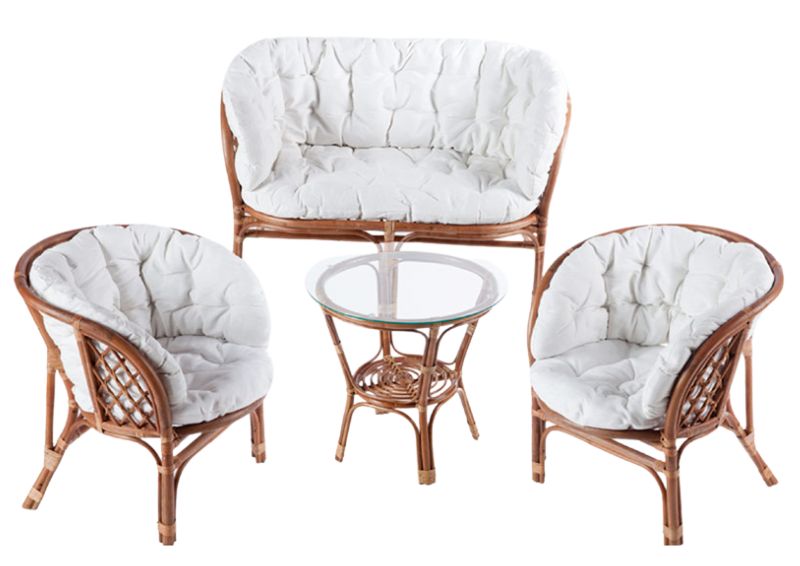 salotto da esterno, salotto classico in rattan