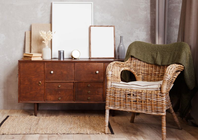 stile rustico, sedia in vimini