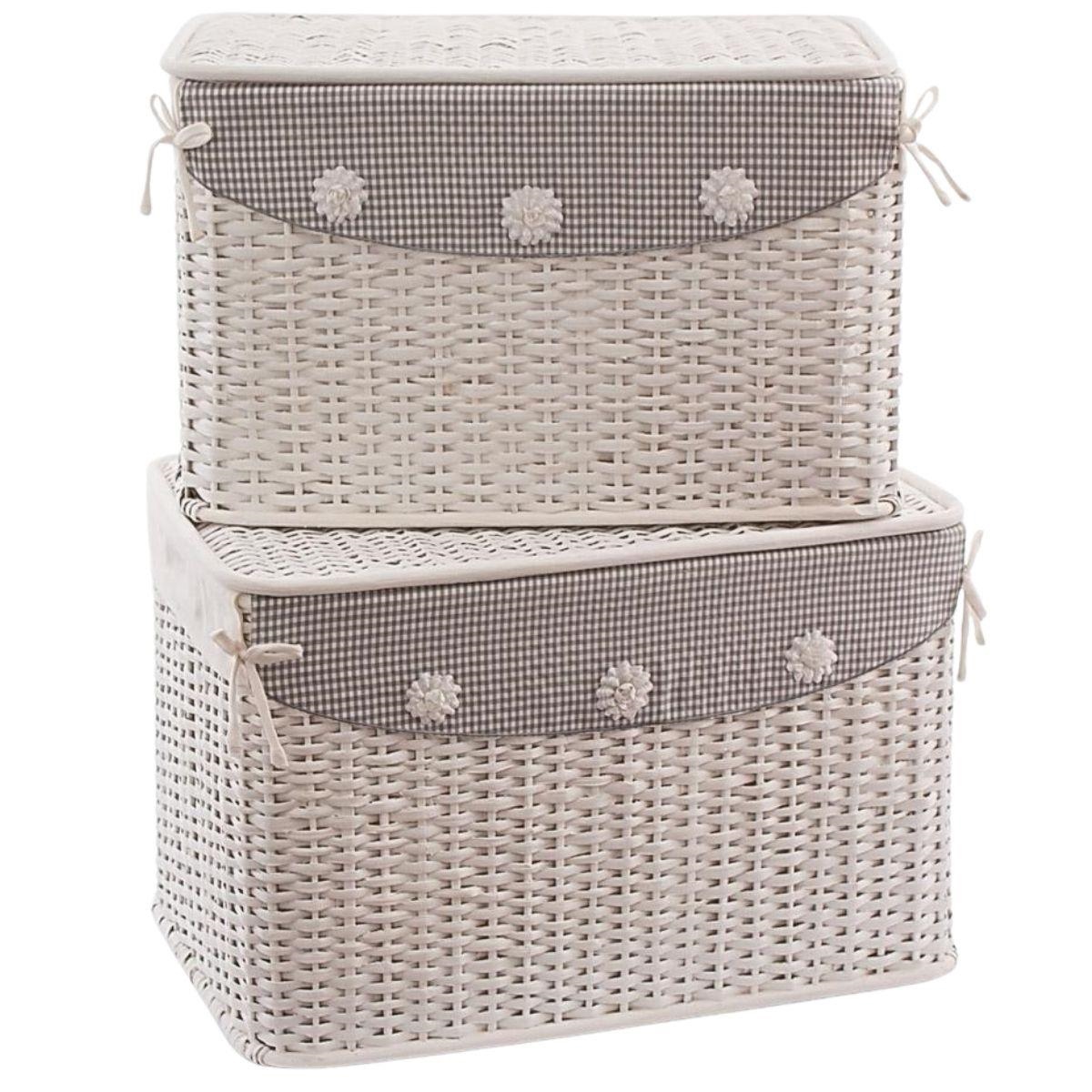 baule in fibre naturali - baule in rattan bianco